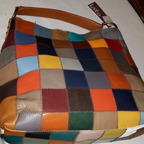 KOOBA NEW WITH TAGS LARGE PATCHWORK MULTI HOBO - Picture 4 of 6